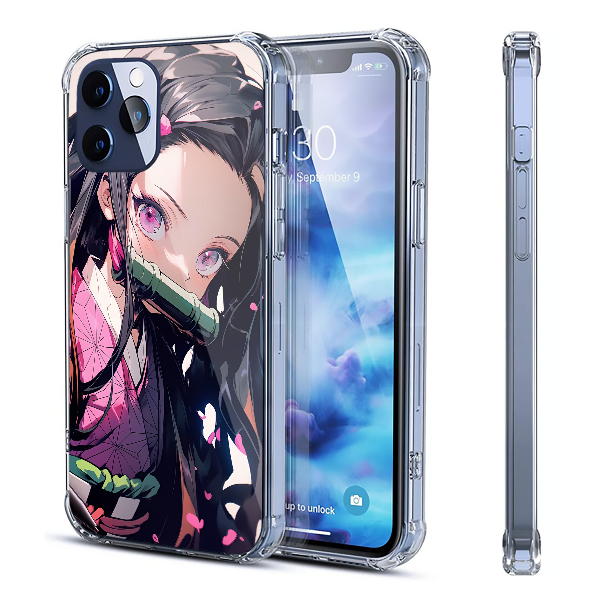 （画像用） 鬼滅の刃（きめつのやいば）竈門 禰󠄀豆子／かまど ねずこ Kamado Nezuko 【iPhone 12シリーズ対応】透明スマホケース（クリアソフトケース）